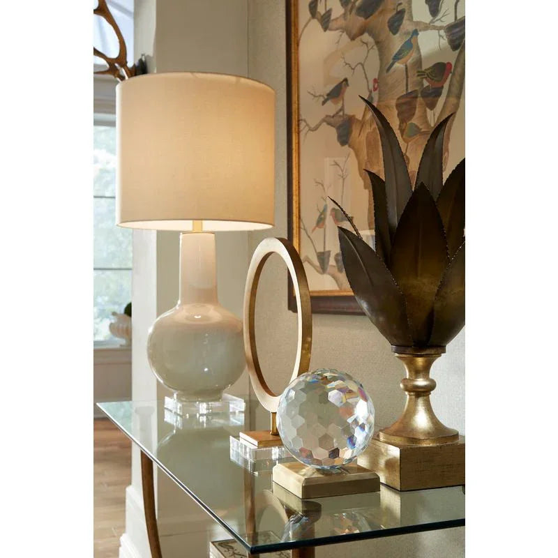 Chelsea House Astor Vase Cream Glazed Ceramic Body Table Lamp