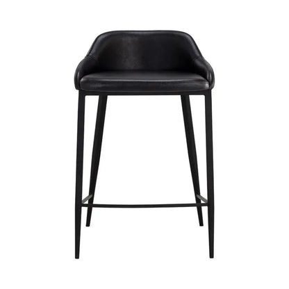 Astra Leather Low Back Counter Stool - LOOMLAN - SUNPAN - Counter Stools