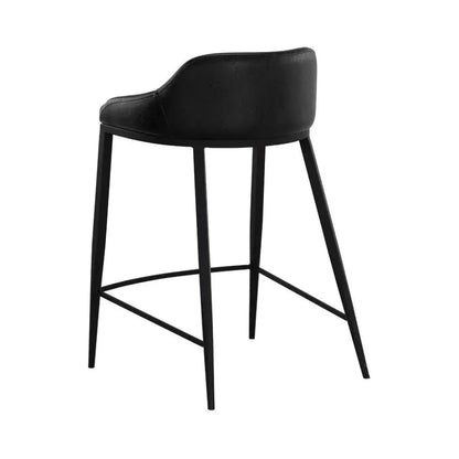 Astra Leather Low Back Counter Stool - LOOMLAN - SUNPAN - Counter Stools