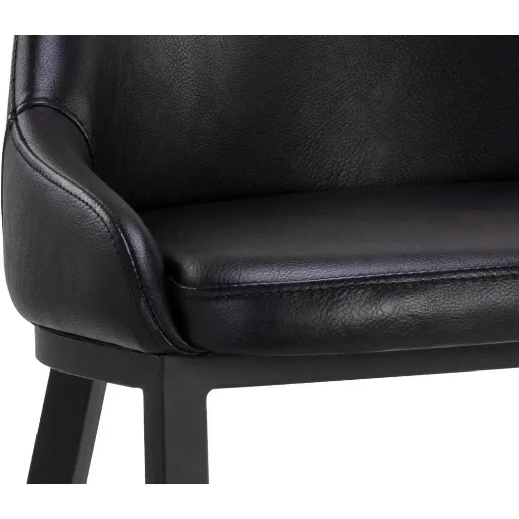 Astra Leather Low Back Counter Stool - LOOMLAN - SUNPAN - Counter Stools