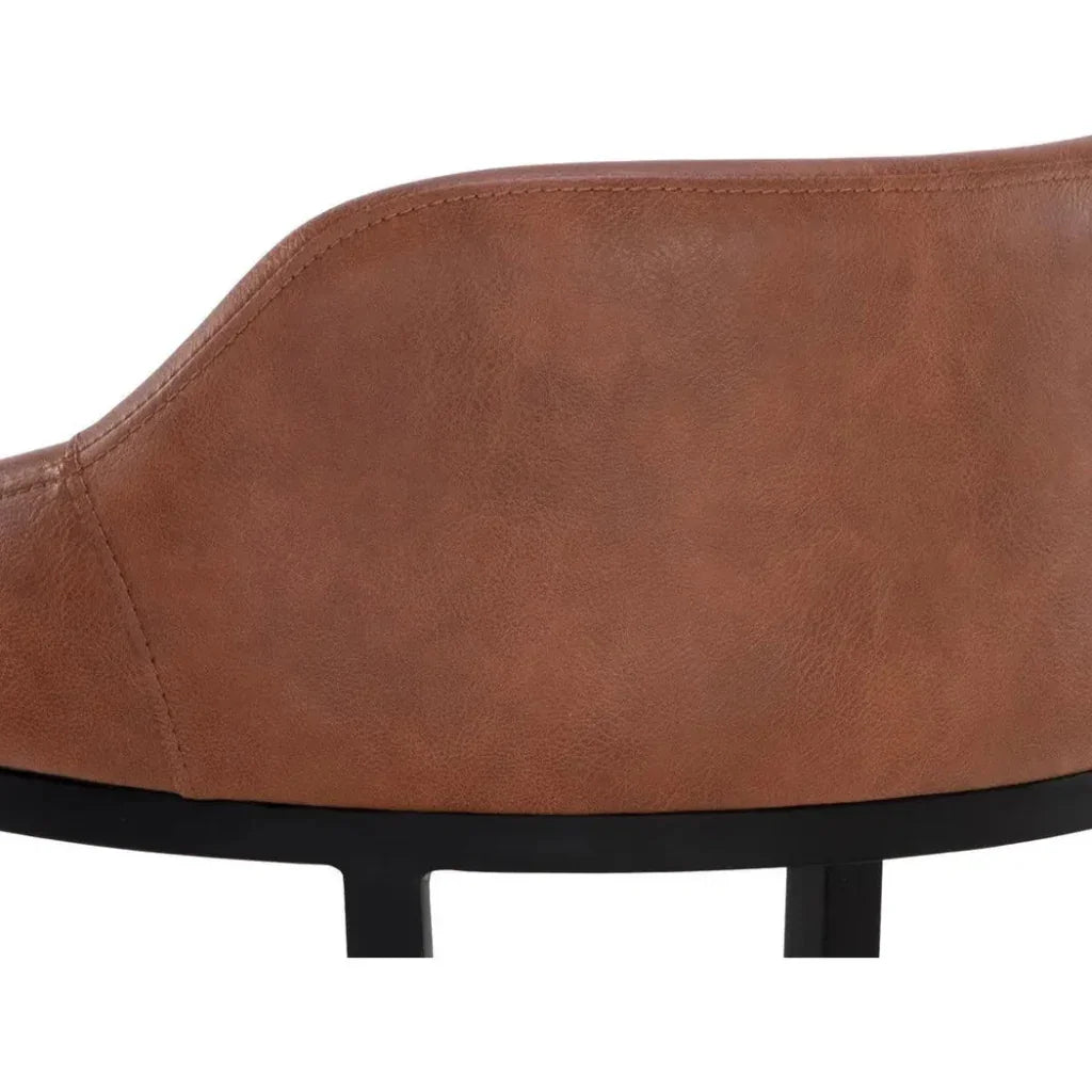 Astra Leather Low Back Counter Stool - LOOMLAN - SUNPAN - Counter Stools