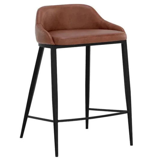SUNPAN Astra Leather Low Back Counter Stool