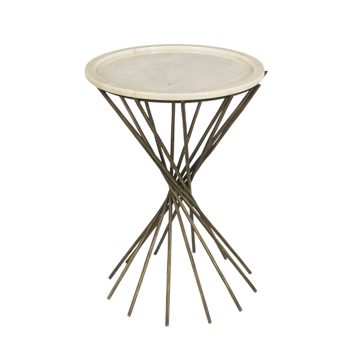 LH Home Astra Marble Top Round Side Table