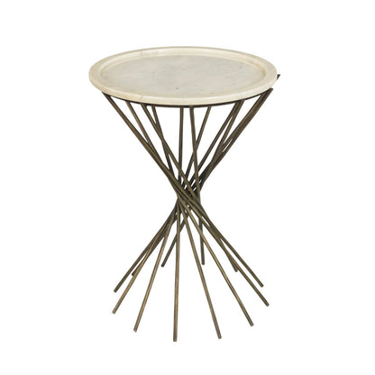 LH Home Astra Marble Top Round Side Table