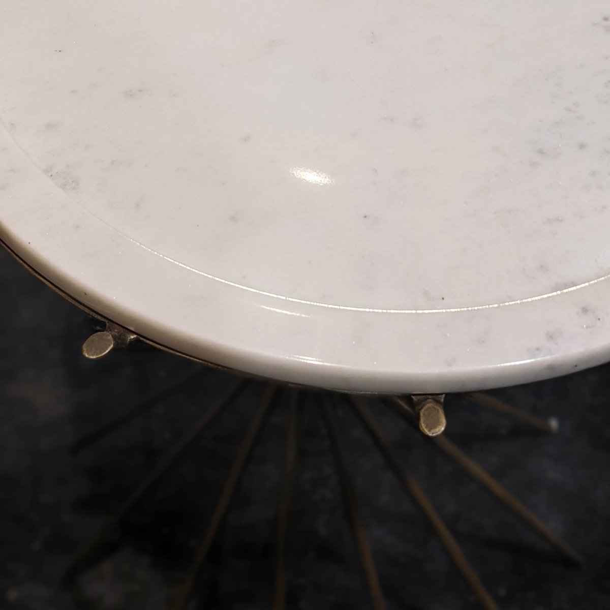 LH Home Astra Marble Top Round Side Table