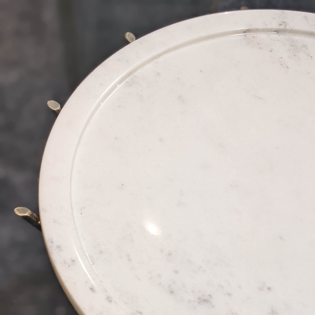 LH Home Astra Marble Top Round Side Table