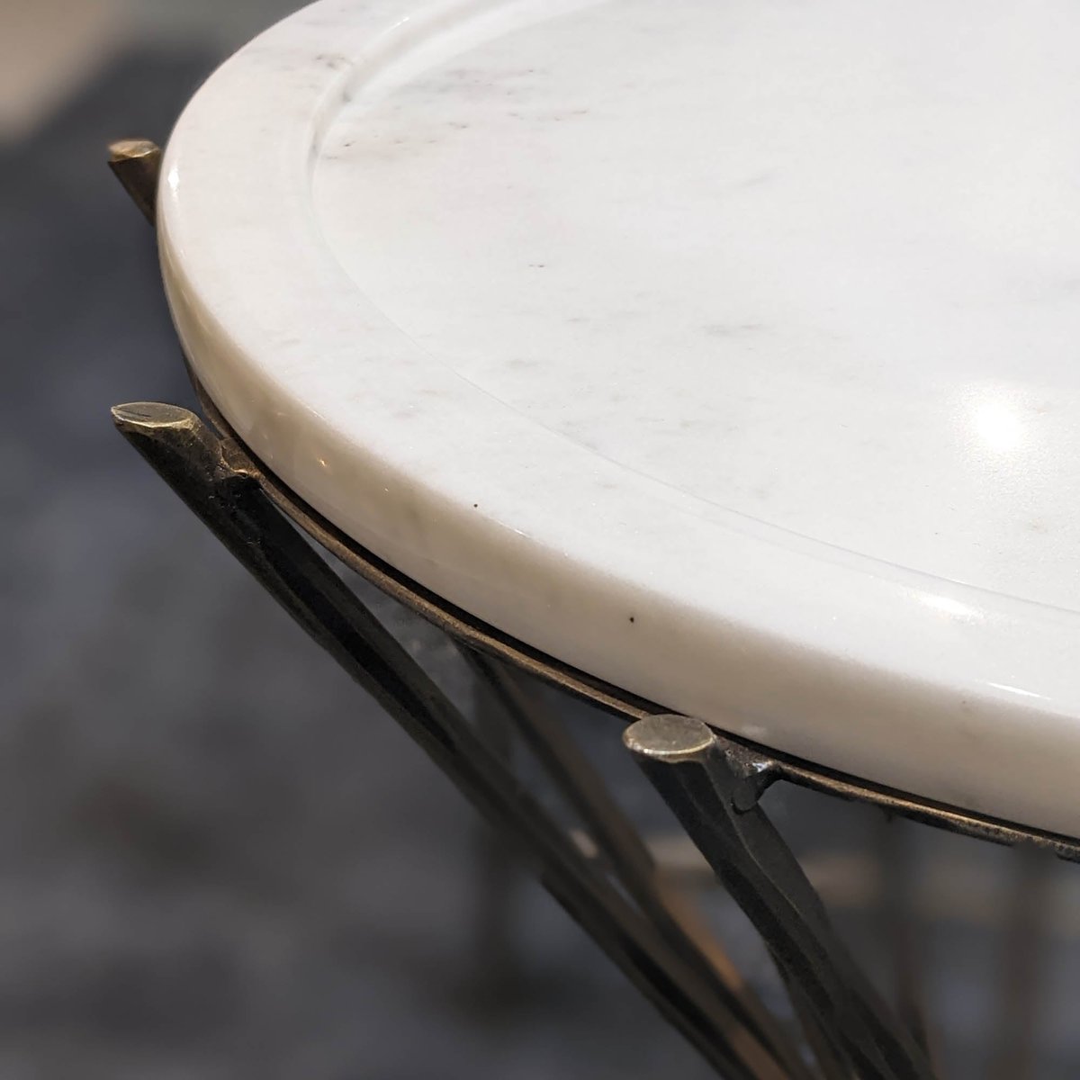 LH Home Astra Marble Top Round Side Table