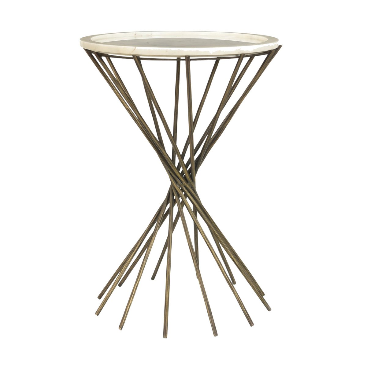 LH Home Astra Marble Top Round Side Table