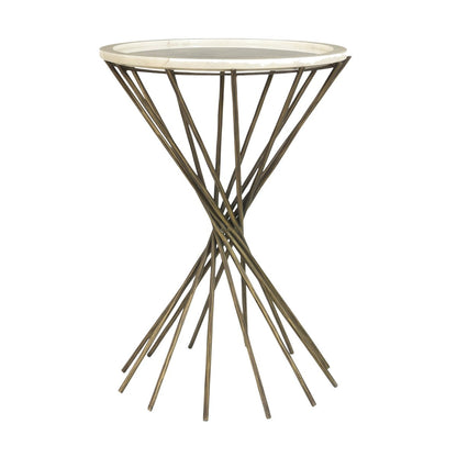 LH Home Astra Marble Top Round Side Table