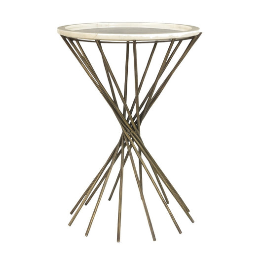 LH Home Astra Marble Top Round Side Table