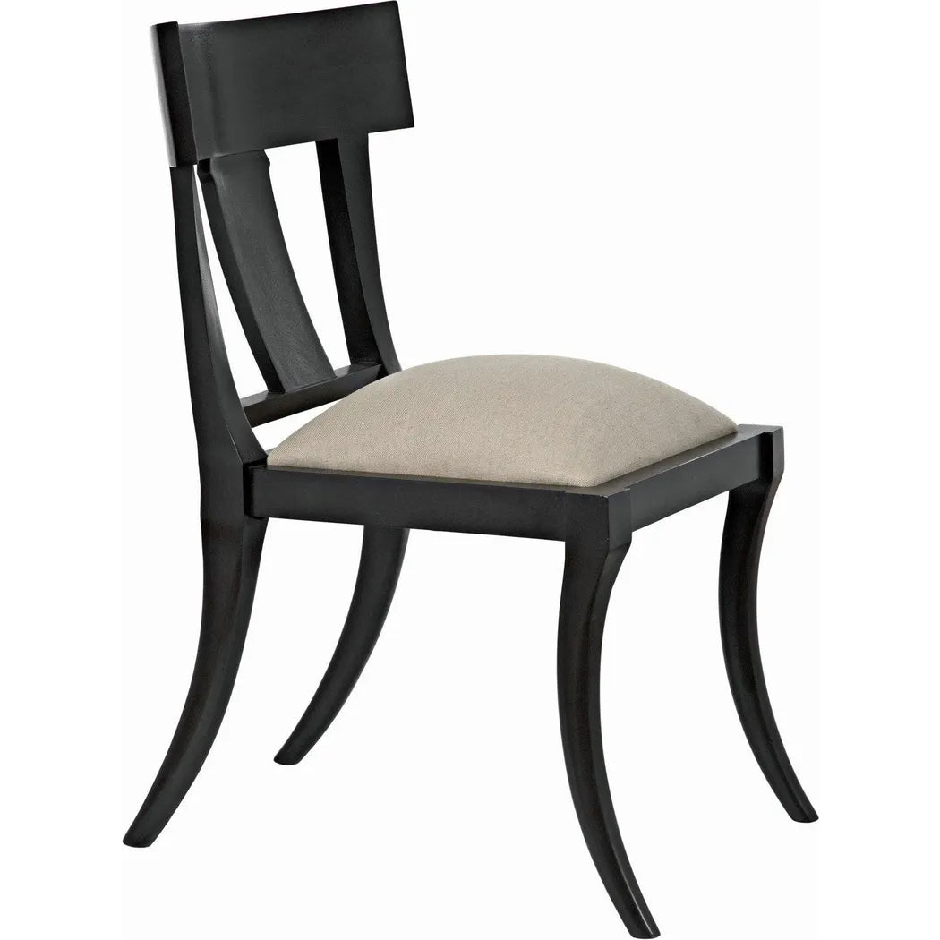 Athena Wood Black Armless Side Chair