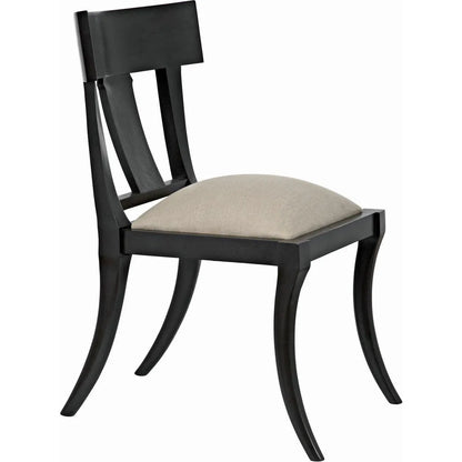 Athena Wood Black Armless Side Chair