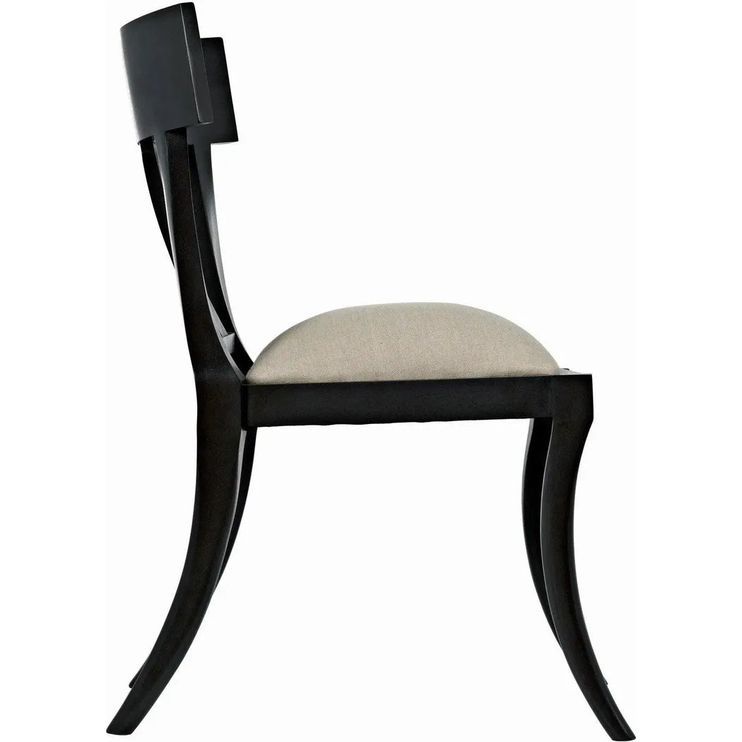 Athena Wood Black Armless Side Chair