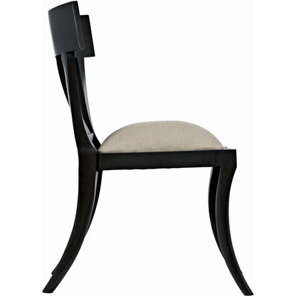 Athena Wood Black Armless Side Chair