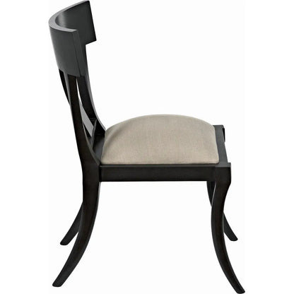 Athena Wood Black Armless Side Chair