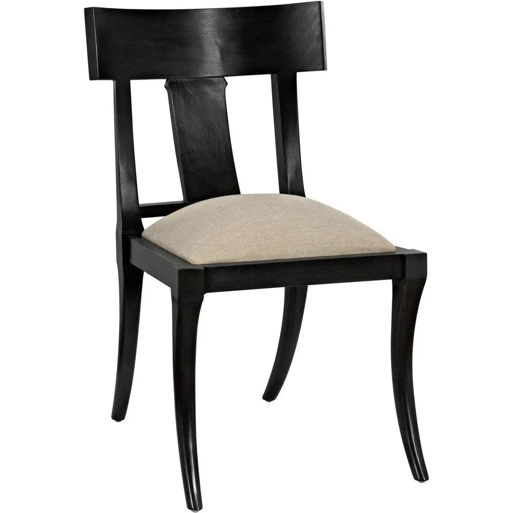 Athena Wood Black Armless Side Chair