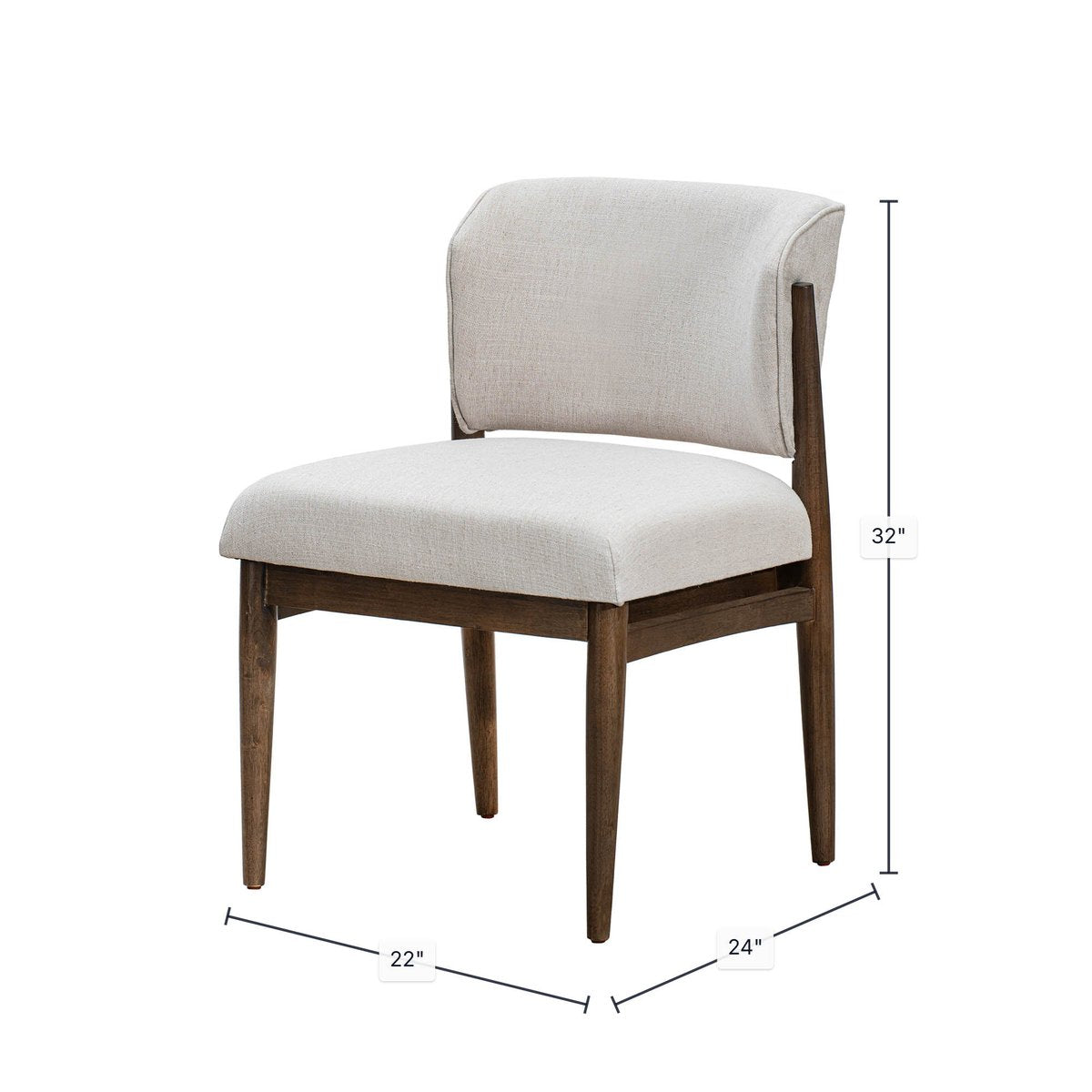 LH Home Athens Fabric Armless Dining Chair (Set of 2)