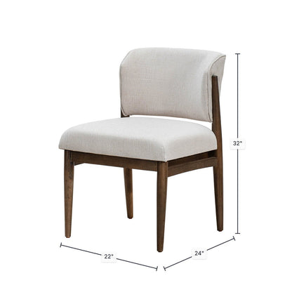 LH Home Athens Fabric Armless Dining Chair (Set of 2)