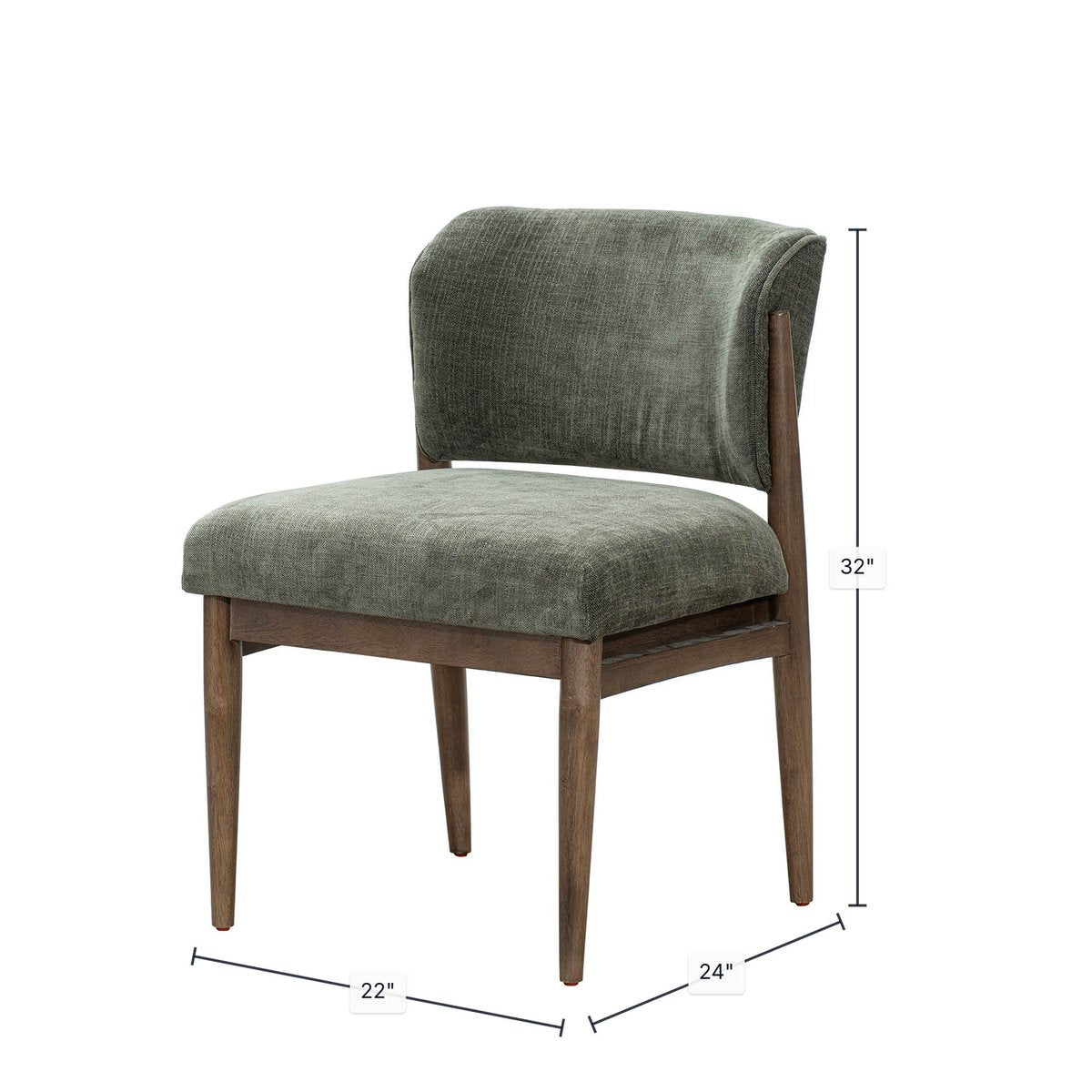 LH Home Athens Fabric Armless Dining Chair (Set of 2)