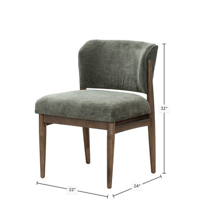LH Home Athens Fabric Armless Dining Chair (Set of 2)