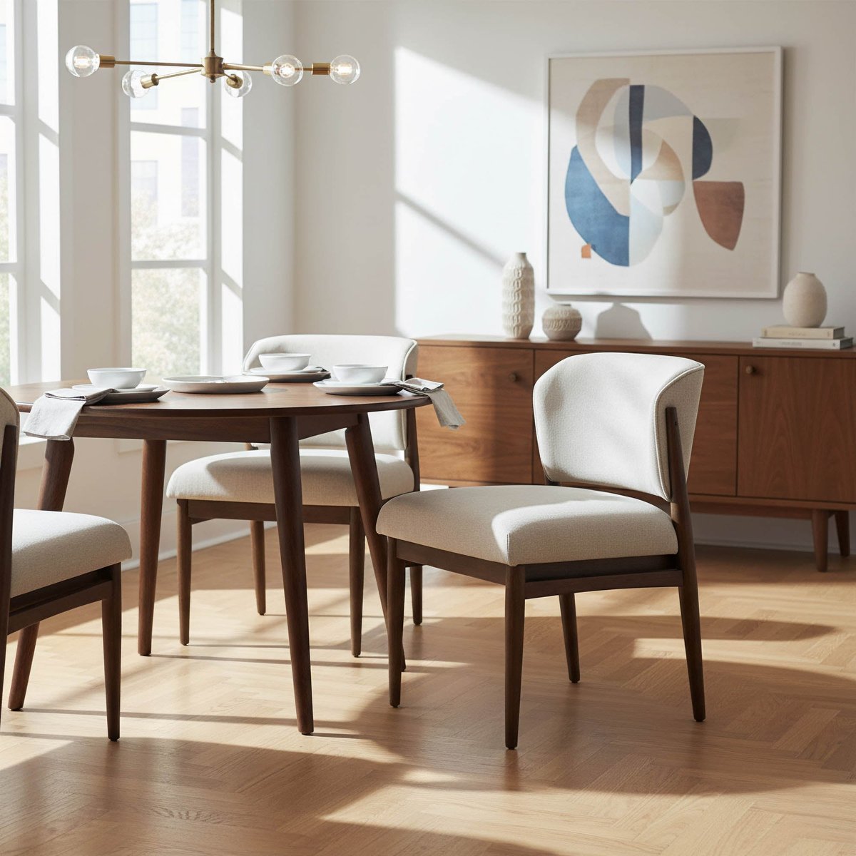 LH Home Athens Fabric Armless Dining Chair (Set of 2)