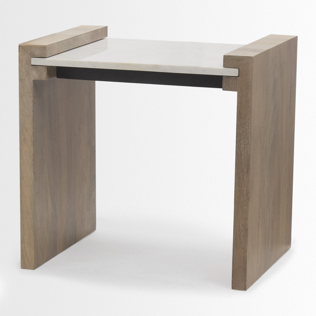 Mercana Athens White Marble Top Rectangular Accent Table