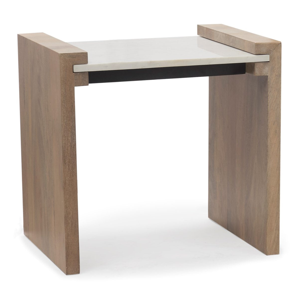 Mercana Athens White Marble Top Rectangular Accent Table