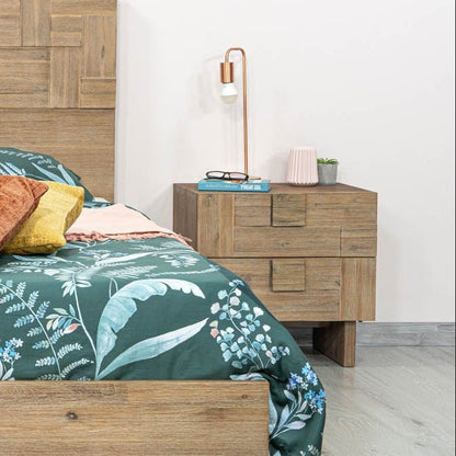 LH Home Atlantis Two Drawers Wood Nightstand