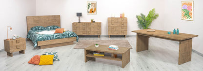 LH Home Atlantis Two Drawers Wood Nightstand