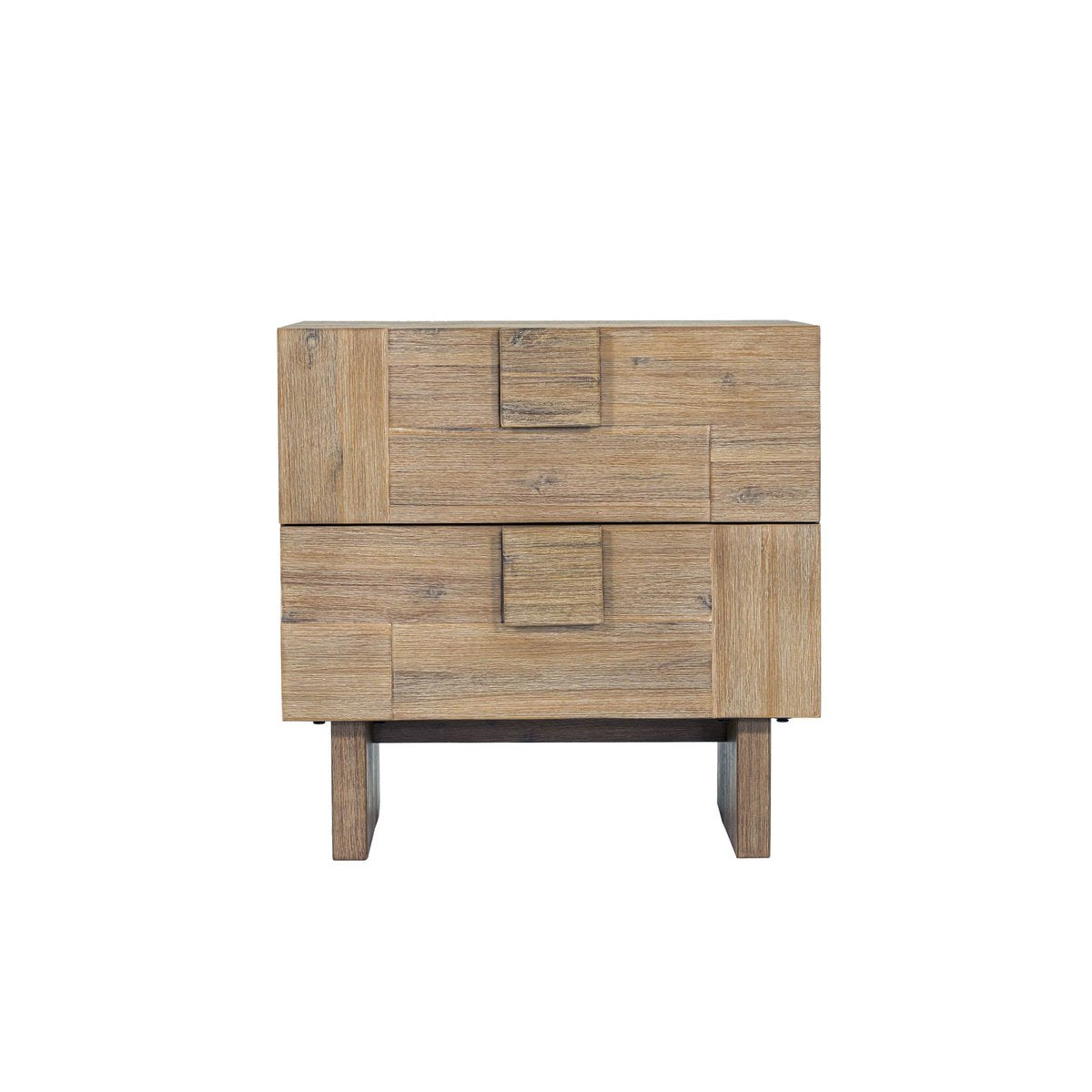 LH Home Atlantis Two Drawers Wood Nightstand