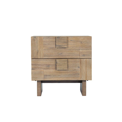 LH Home Atlantis Two Drawers Wood Nightstand