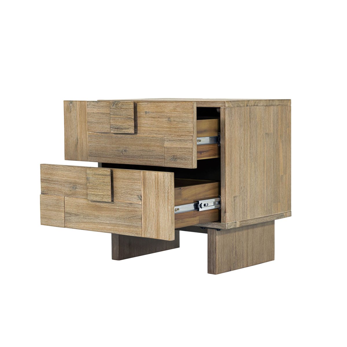 LH Home Atlantis Two Drawers Wood Nightstand