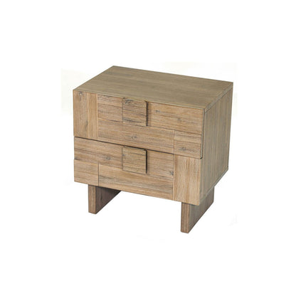 LH Home Atlantis Two Drawers Wood Nightstand