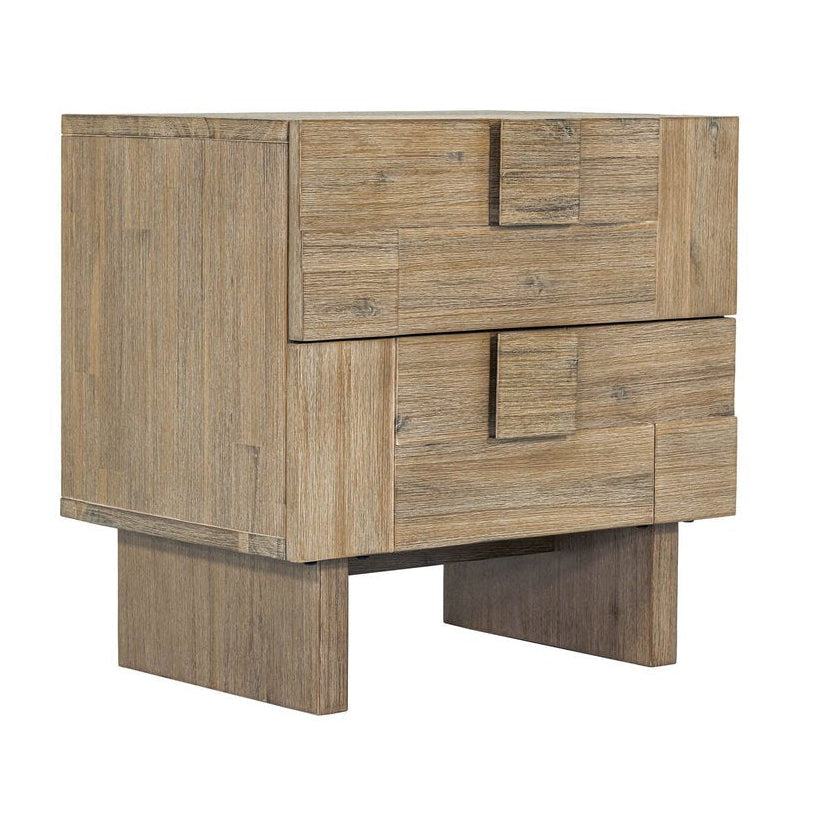 LH Home Atlantis Two Drawers Wood Nightstand