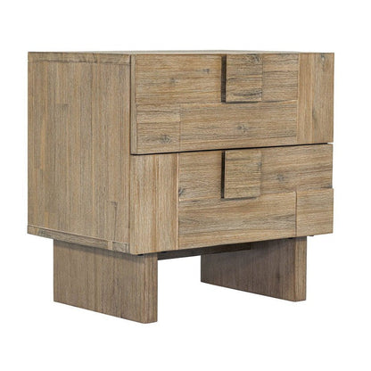 LH Home Atlantis Two Drawers Wood Nightstand