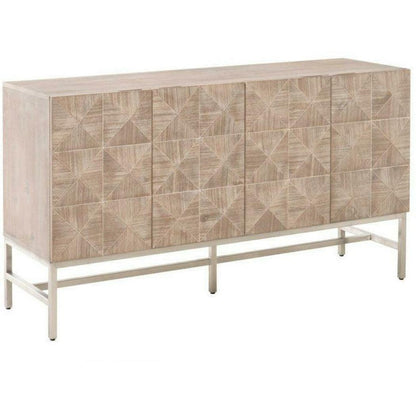 Atlas Media Sideboard Acacia Brushed Stainless Steel Sideboards Sideboards and Things By Essentials For Living