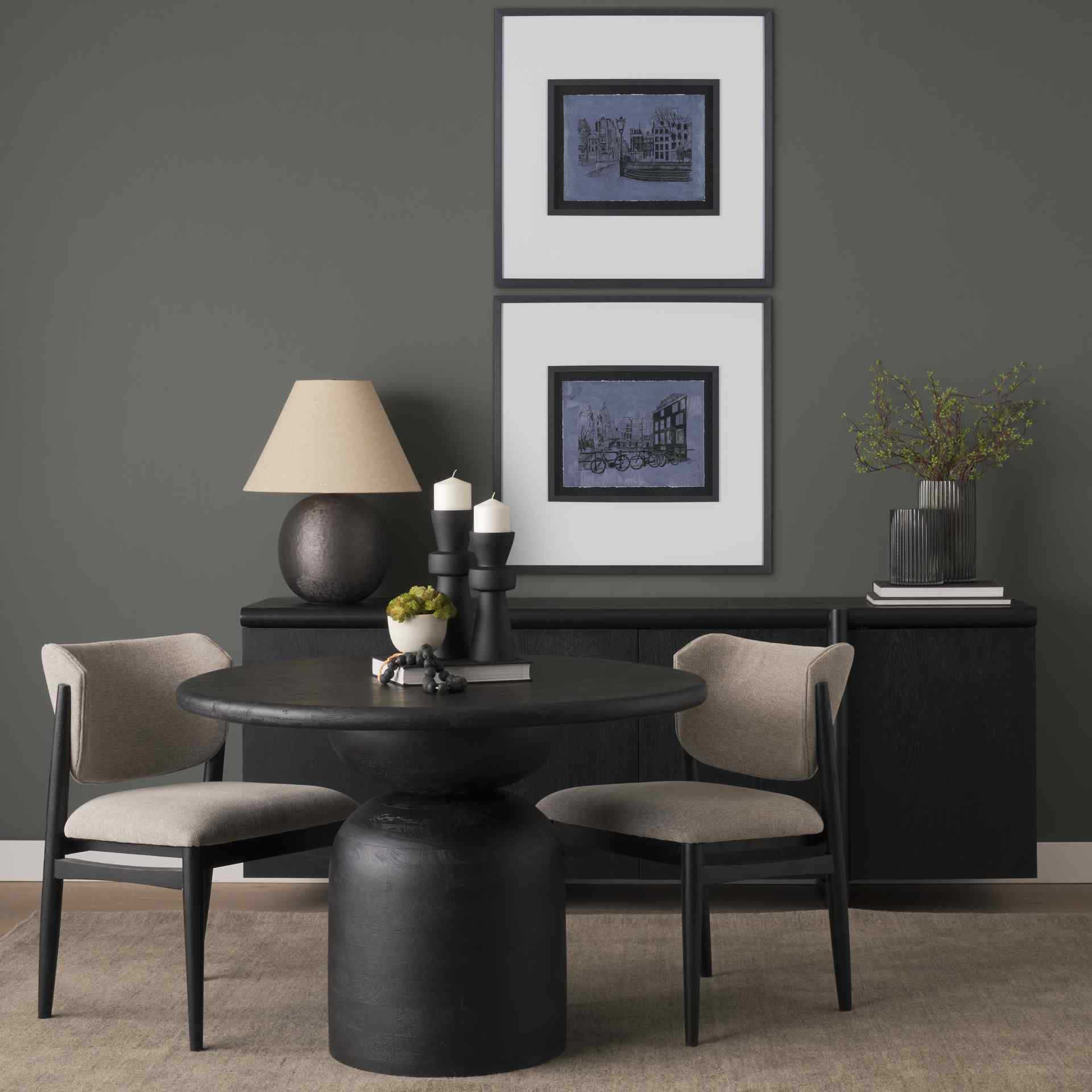 Mercana Atlas 42" Dia Pedestal Base Wooden Dining Table