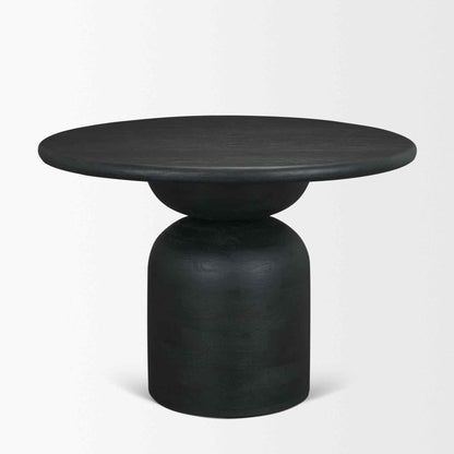 Atlas Pedestal Base Wooden Black Dining Table