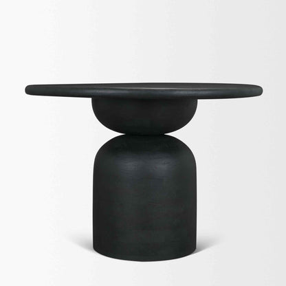 Atlas Pedestal Base Wooden Black Dining Table