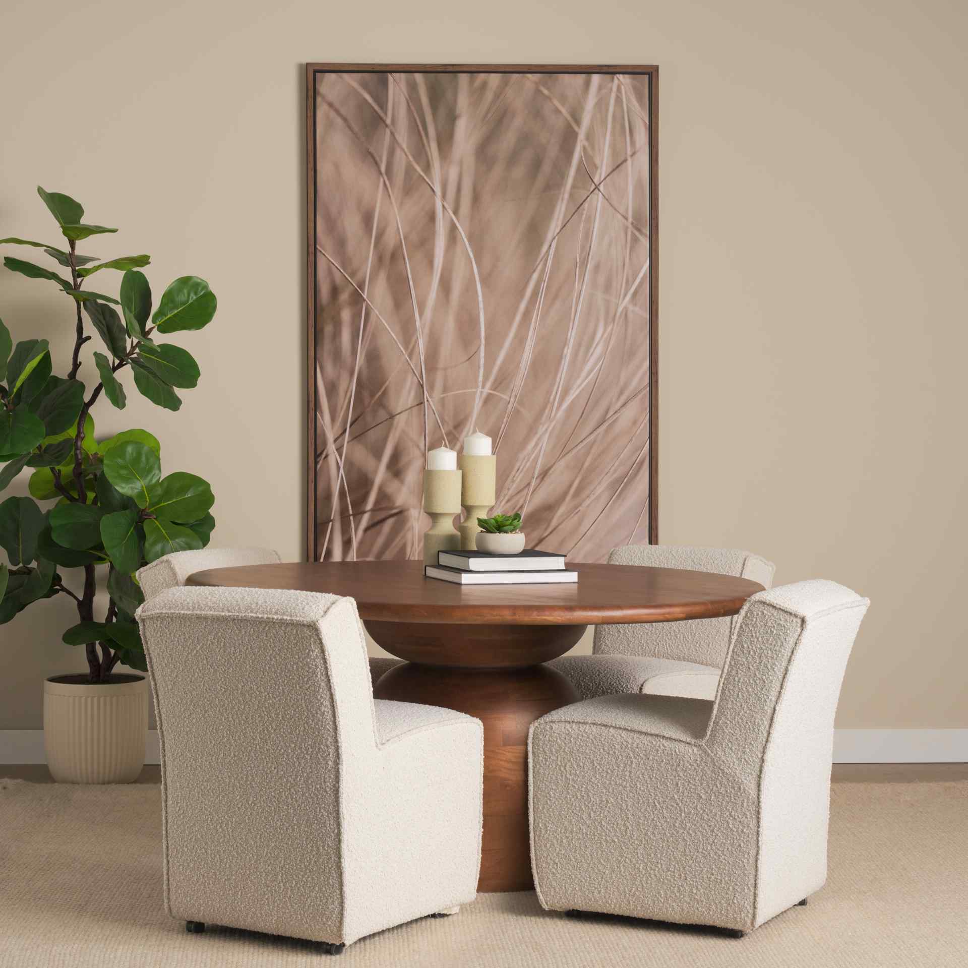 Mercana Atlas 60" Dia Pedestal Base Wooden Dining Table