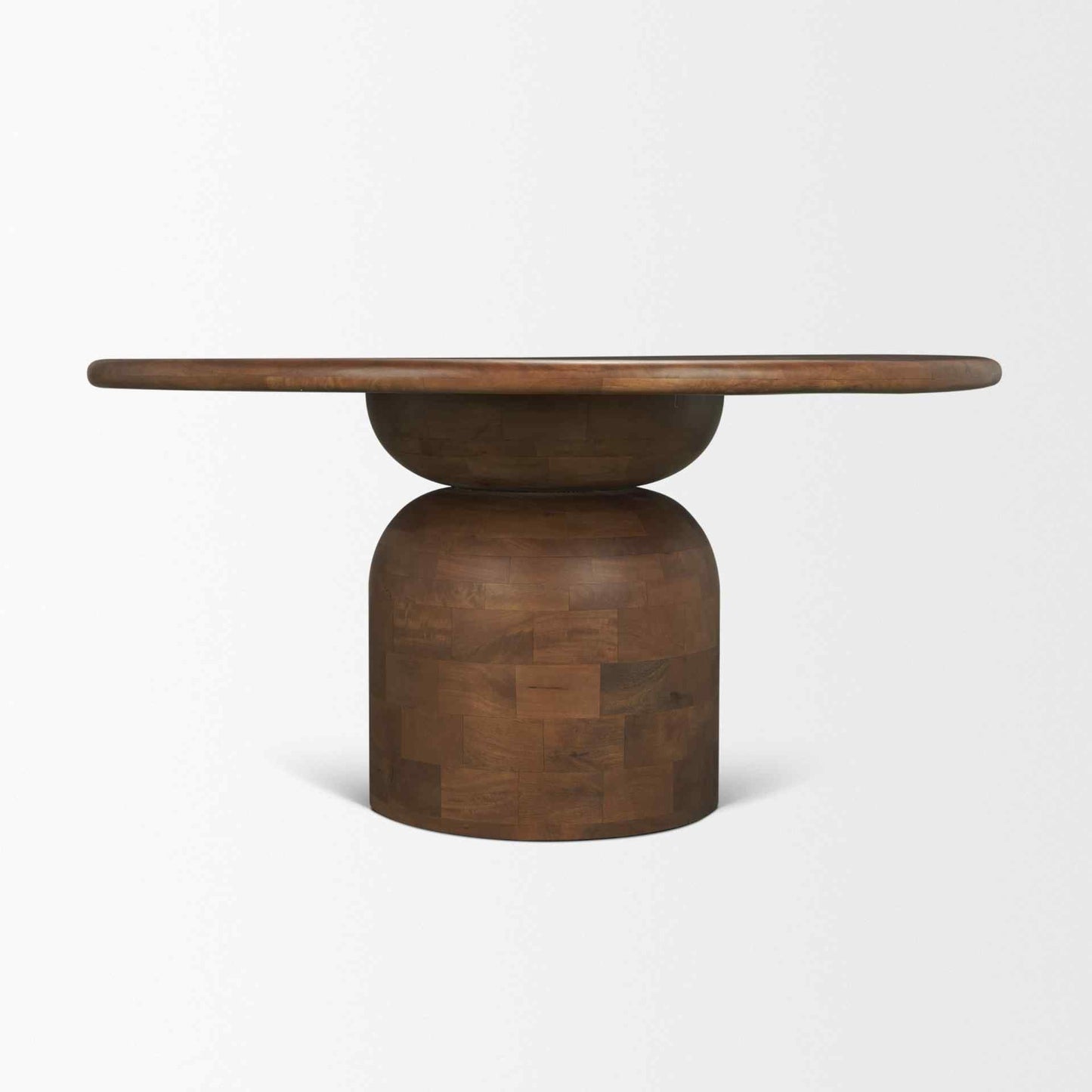 Atlas Pedestal Base Wooden Brown Dining Table