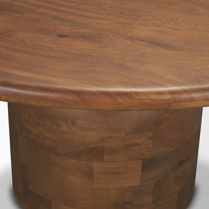 Atlas Pedestal Base Wooden Brown Dining Table