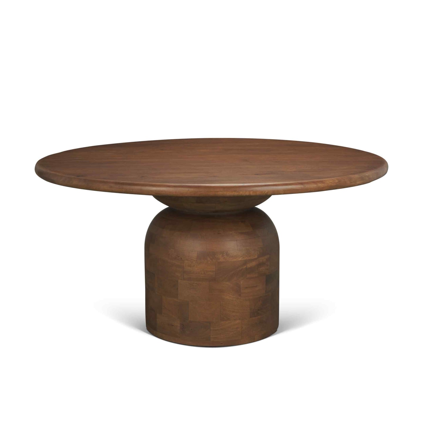 Atlas Pedestal Base Wooden Brown Dining Table