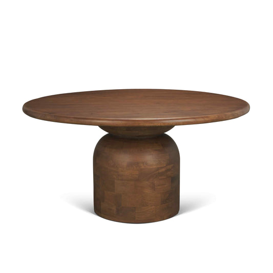 Atlas Pedestal Base Wooden Brown Dining Table