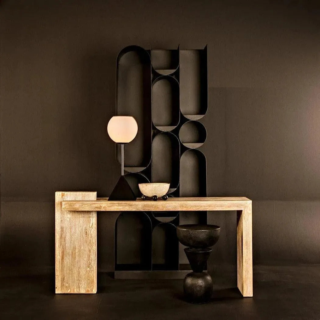 Atomic Bookcase Black Metal Etagere