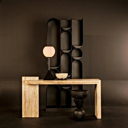 Atomic Bookcase Black Metal Etagere