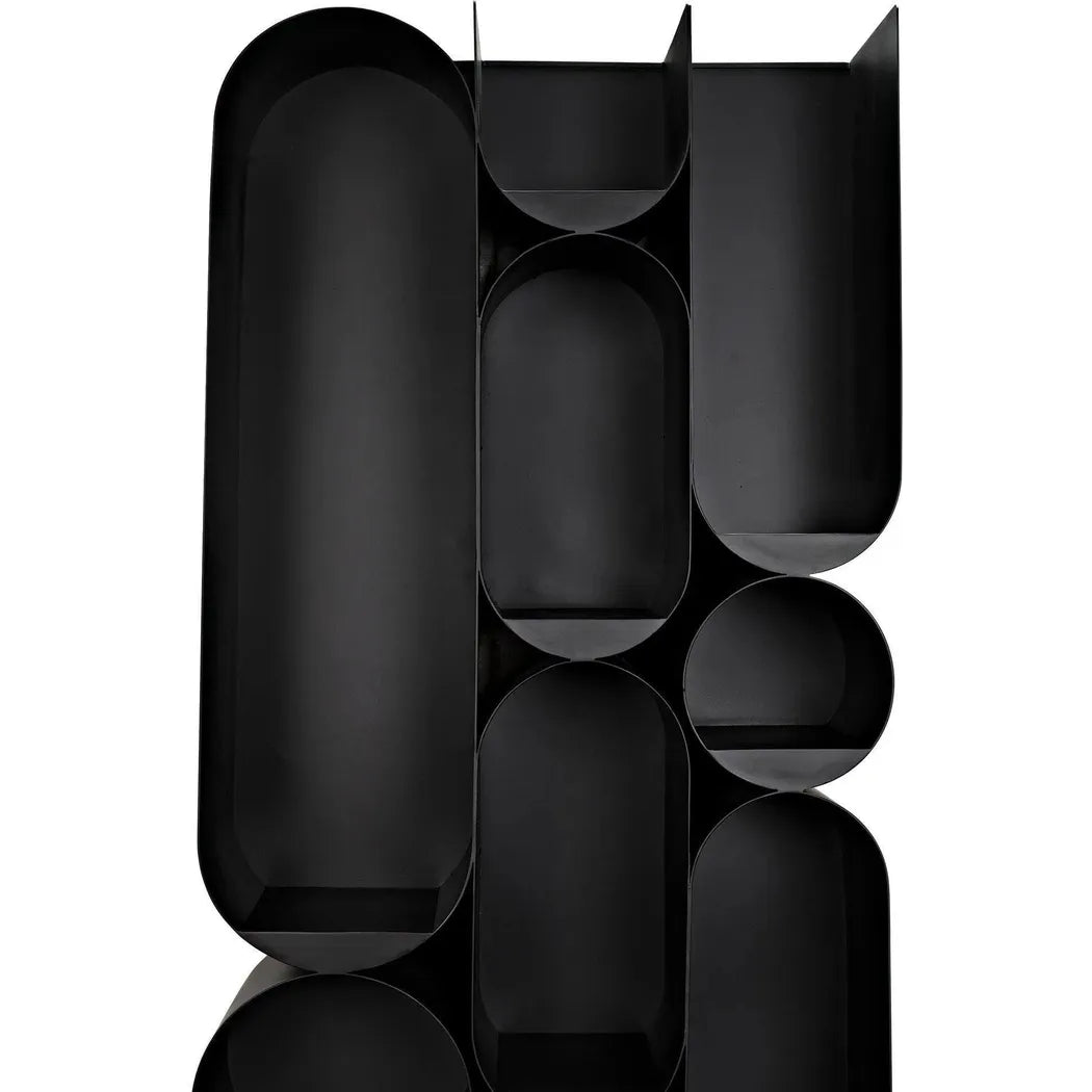 Atomic Bookcase Black Metal Etagere