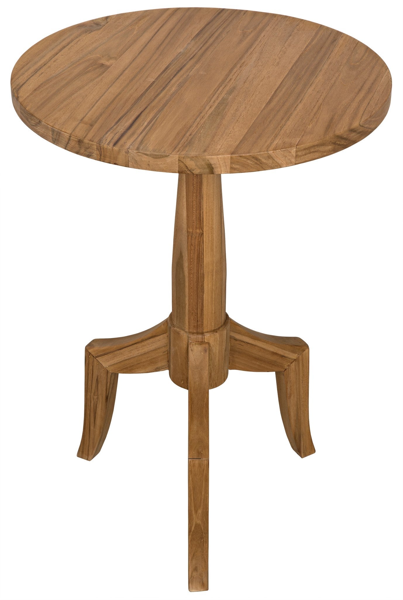 Atomic Natural Teak Wood Round Side Table-Side Tables-Noir-Sideboards and Things