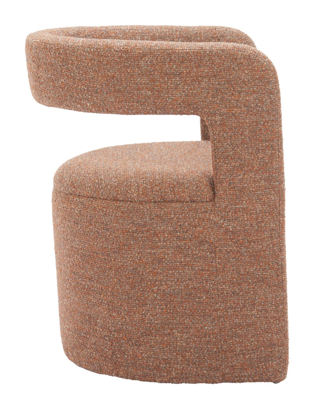 Zuo Modern Atria Tawny Brown Fabric Club Chair with Ottoman