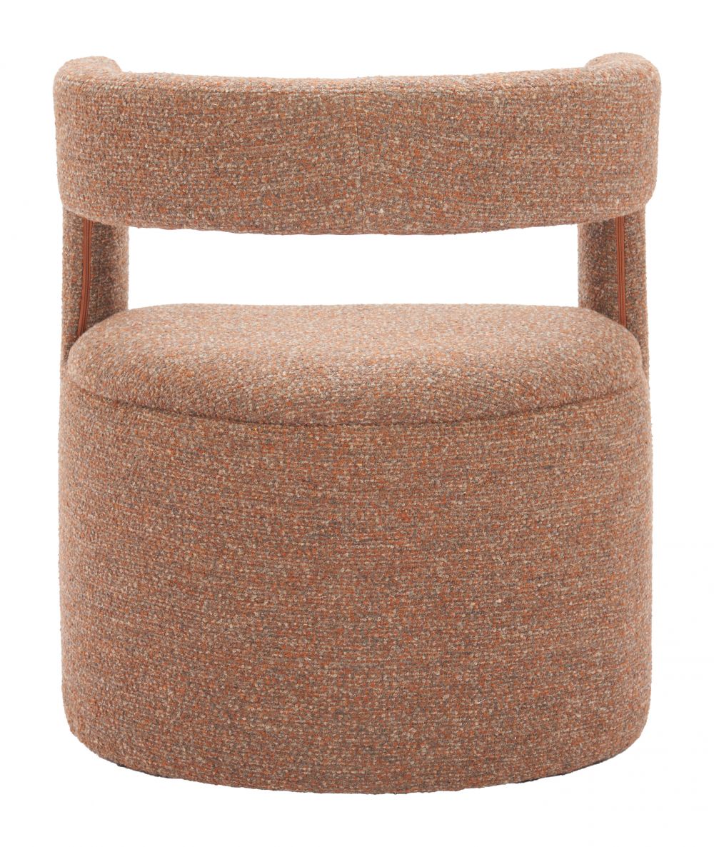 Zuo Modern Atria Tawny Brown Fabric Club Chair with Ottoman